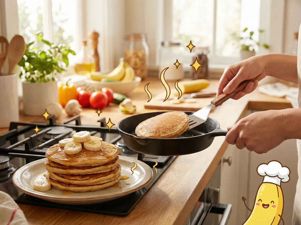 水果派 视频：香蕉松饼早餐教程